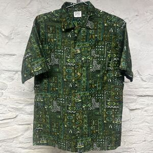 Vintage Hawaiian Surf Pacific Sportswear Shirt Green Loop Collar 50s 60s
